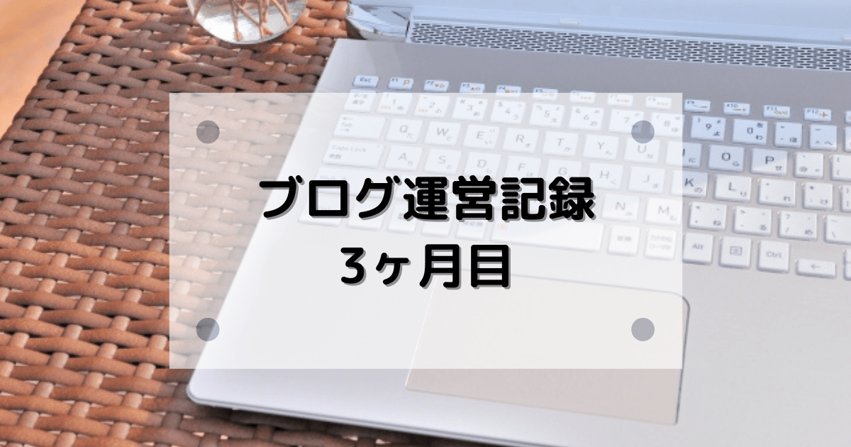 ブログ運営記録3ヶ月目
